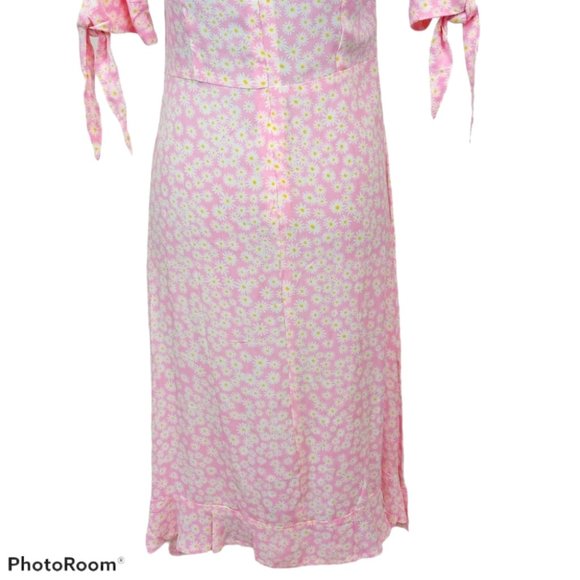 Faithfull the Brand Pink Emilia Floral Daisy Tie Midi Dress - Picture 8 of 10